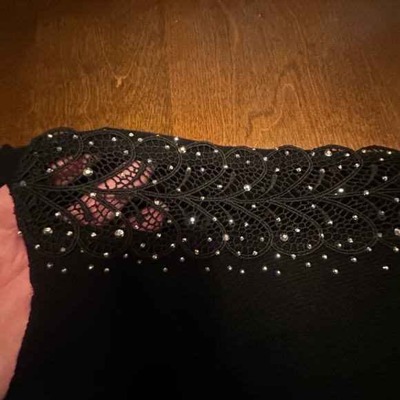 Liv Milano Black Embellished Women's lightweight sweater XL - Picture 6 of 9